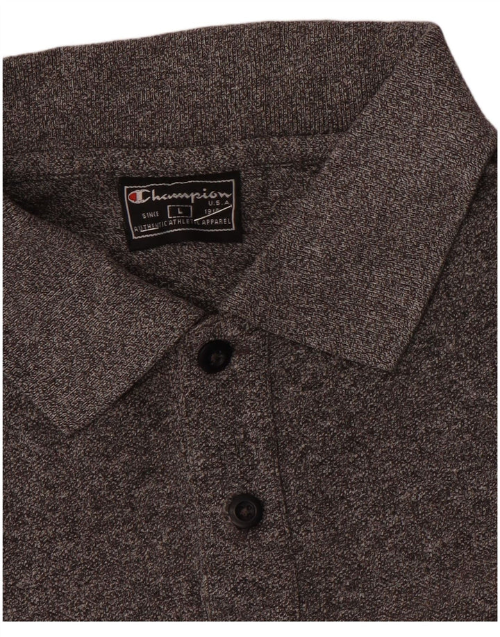 Polo da uomo Champion grande grigia chiazzata