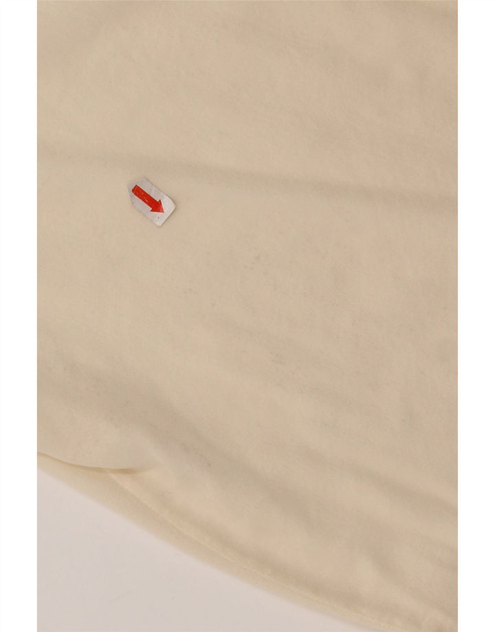 Camicetta camicia a maniche corte da donna vintage UK 14 seta media bianco sporco