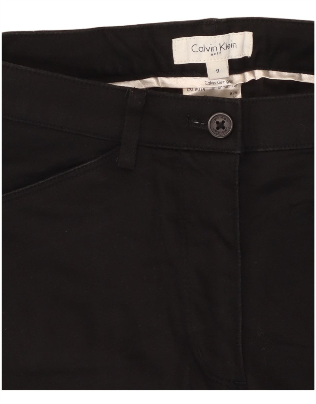 CALVIN KLEIN Pantaloni cargo slim da donna US 9 Medium W28 L26 Cotone nero
