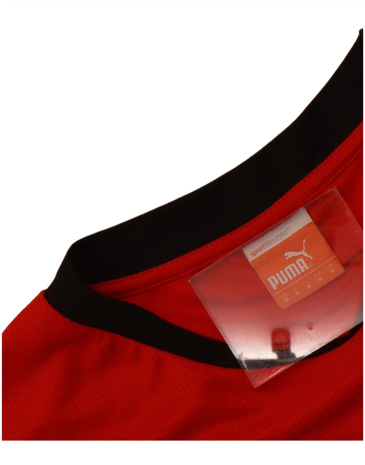 Maglia Puma da uomo a maniche lunghe, rosso medio, color block