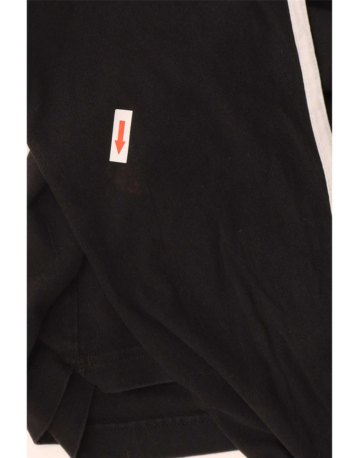 Top Adidas da uomo a maniche lunghe in cotone color block medio nero