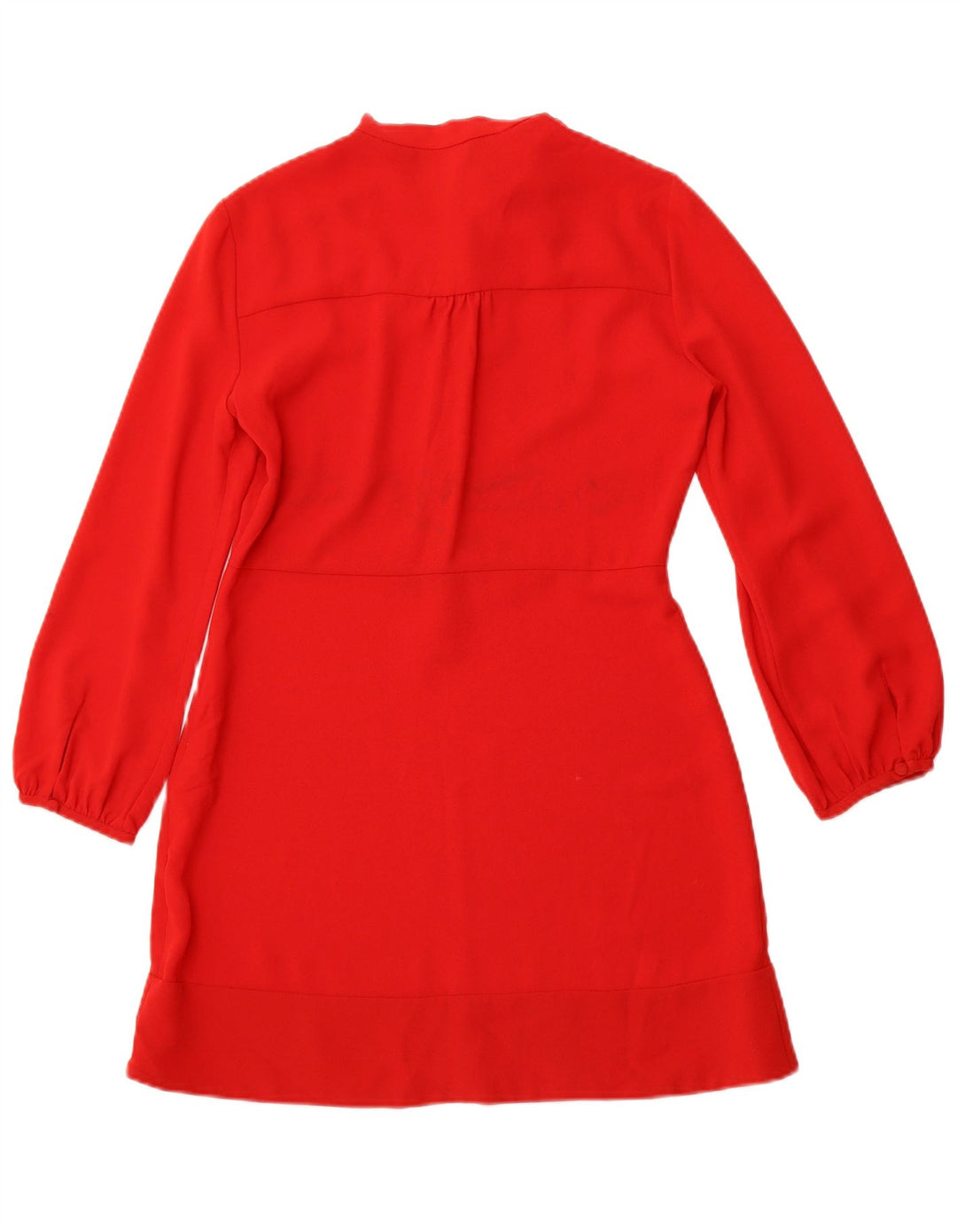 Abito a trapezio a maniche lunghe da donna ZARA UK 12 medio rosso poliestere