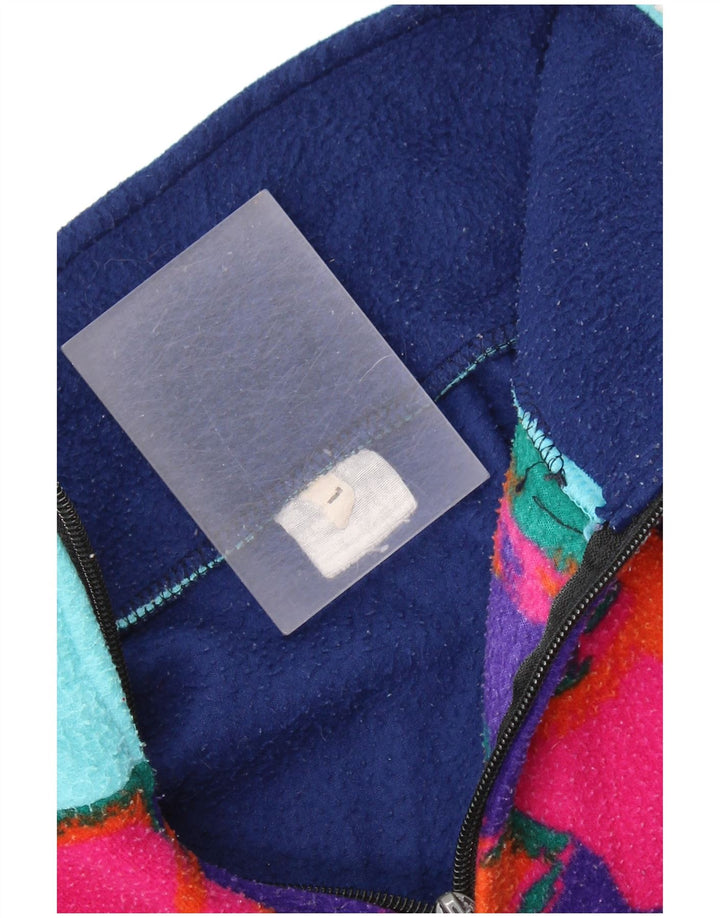 Maglione in pile da uomo con zip e collo VINTAGE grande blu navy mimetico