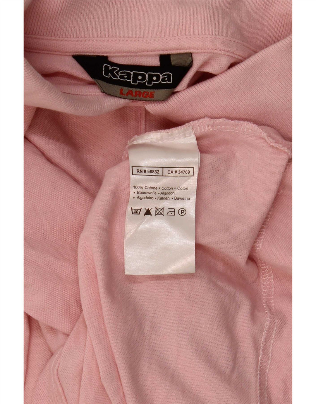 Polo Kappa Uomo Large Rosa In Cotone