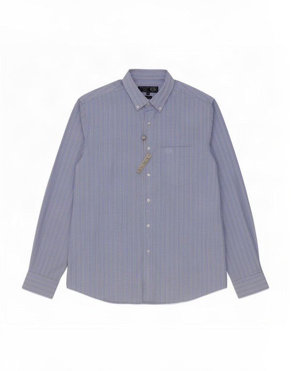 Paul Costelloe Camicia da uomo vestibilità regolare in cotone a righe blu medio
