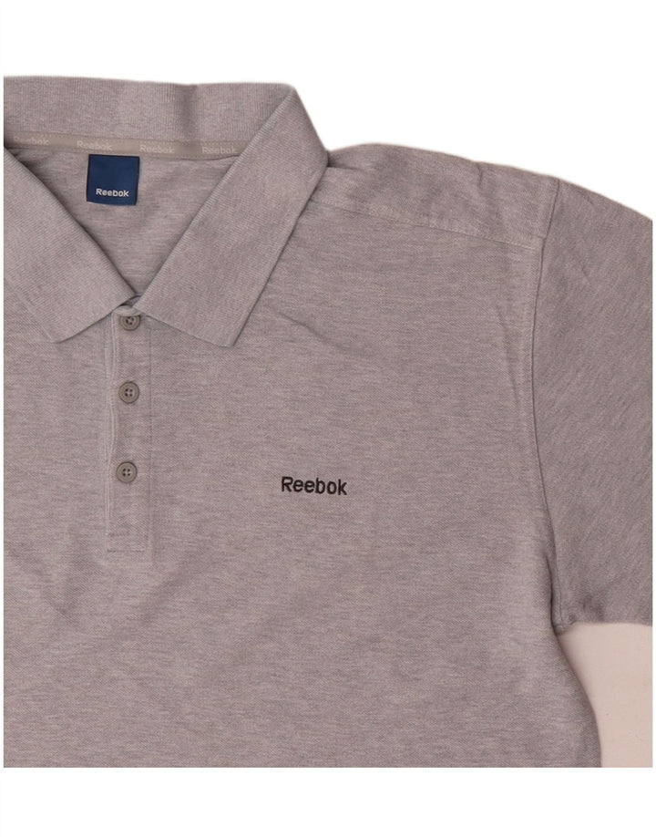 Polo Reebok da uomo XL in cotone grigio