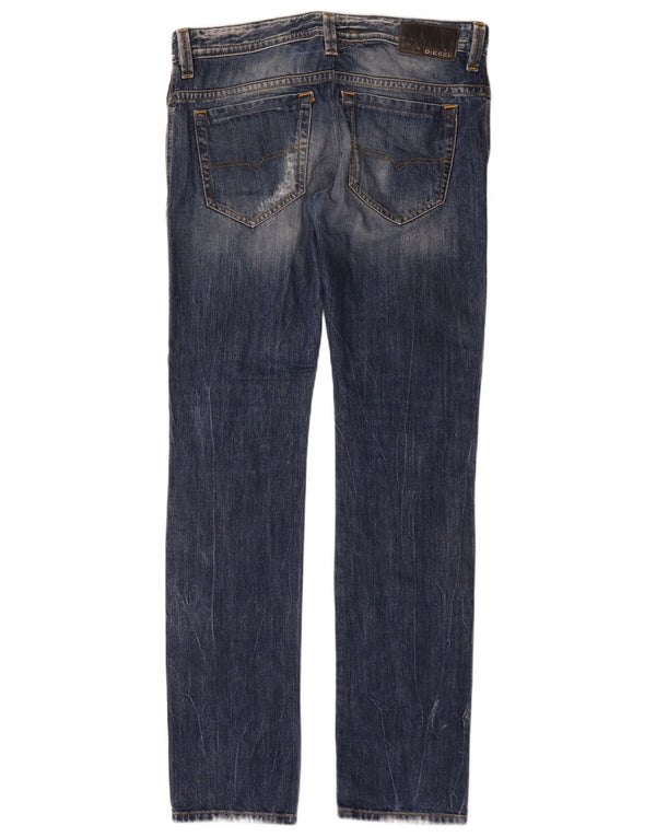 Diesel Uomo Thavar Jeans Skinny Slim Distressed W32 L32 Cotone Blu