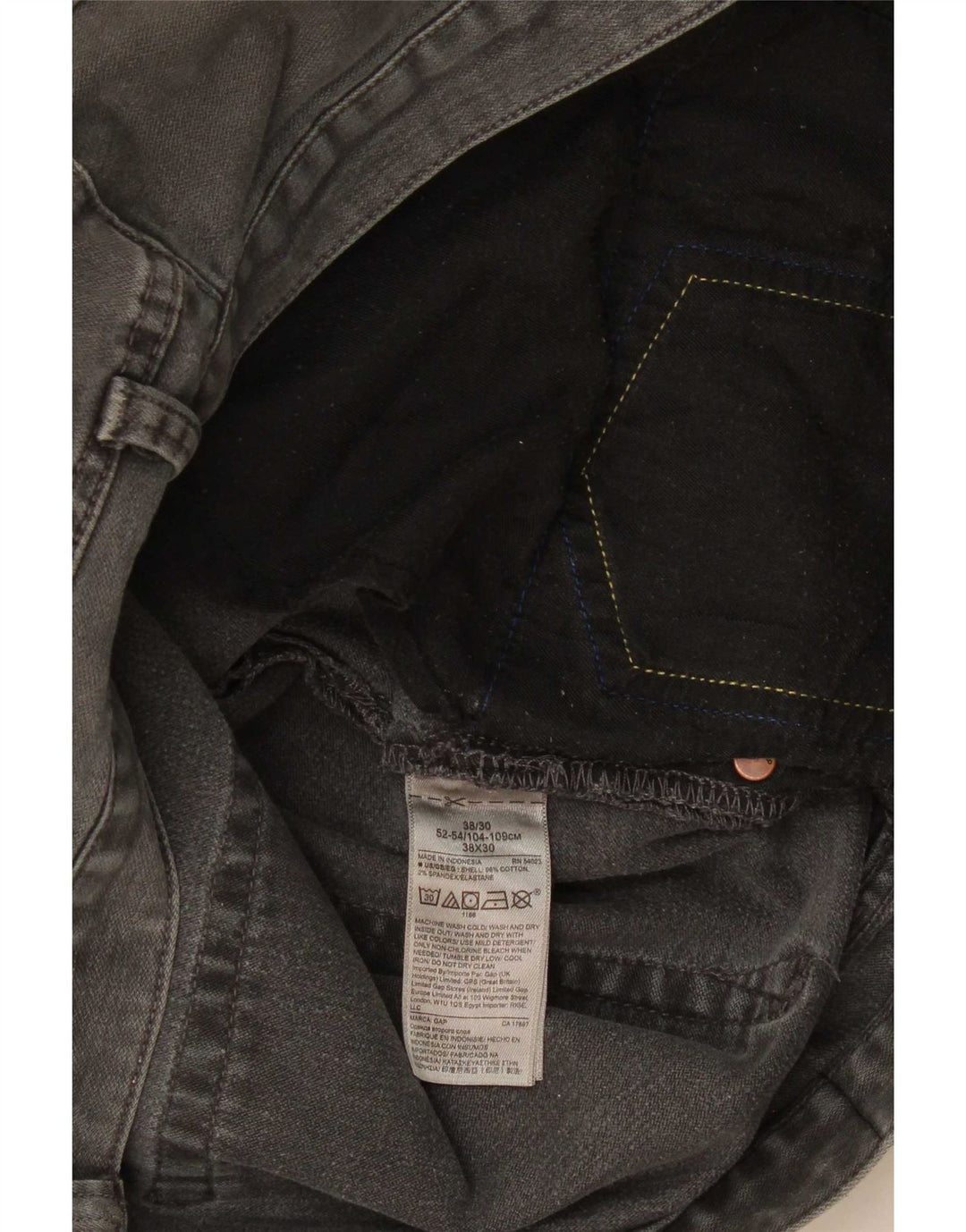 Jeans dritti da uomo Gap W38 L30 cotone grigio