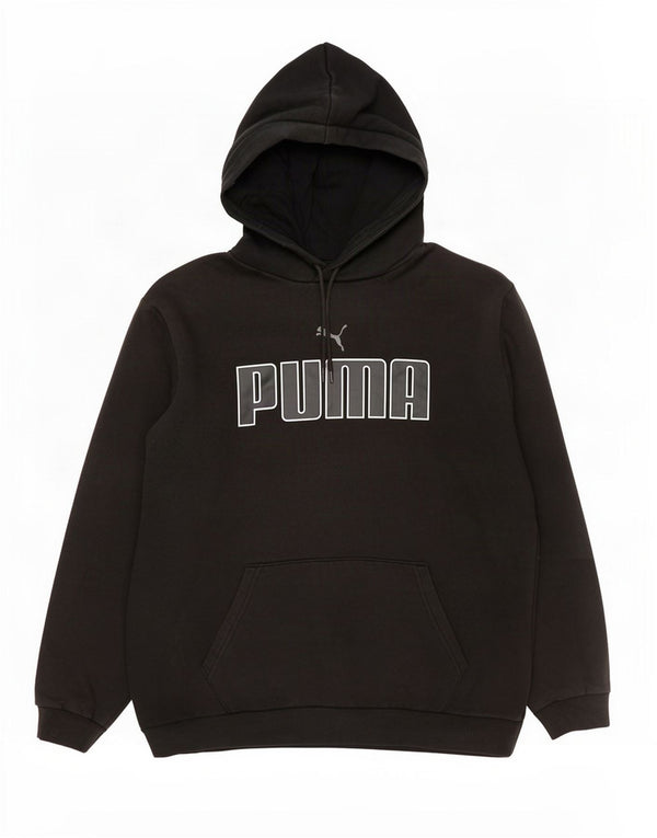 Felpa con cappuccio grafica da uomo Puma Large in cotone nero