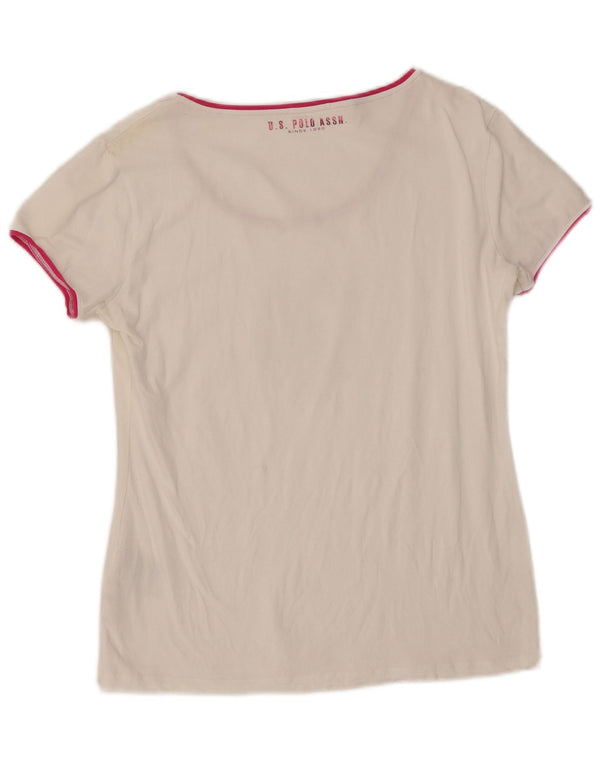 Polo Assn. T-shirt grafica da donna Top UK 18 XL cotone bianco