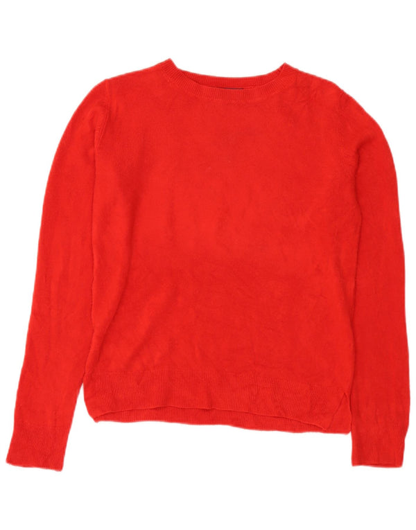 Maglione maglione con scollo a barca da donna Marks & Spencer UK 10 piccolo acrilico rosso