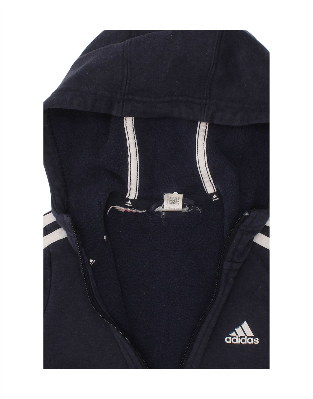 ADIDAS Boys Zip Hoodie Sweater 4-5 Years Navy Blue