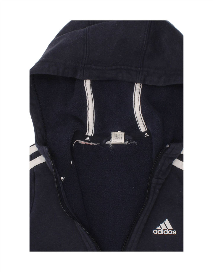 ADIDAS Boys Zip Hoodie Sweater 4-5 Years Navy Blue