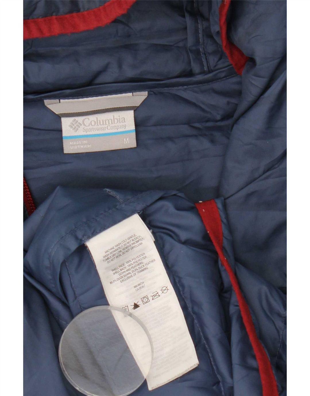 Giacca imbottita con cappuccio da uomo Columbia UK 38 poliestere medio blu navy