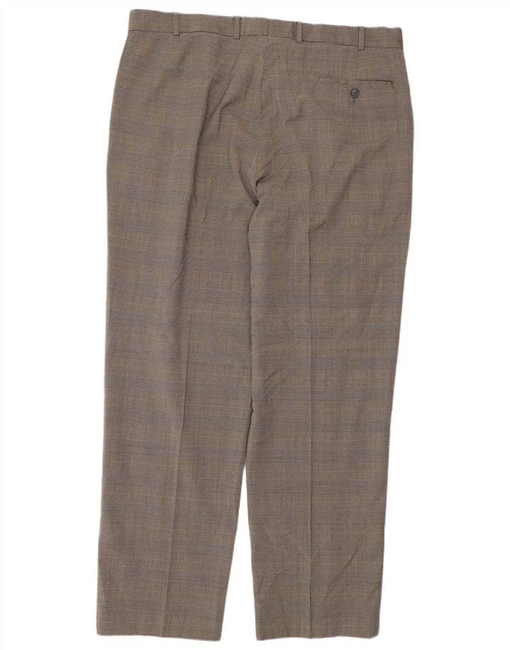 Pantaloni da abito su misura da uomo Marks & Spencer W38 L31 pied de poule neri