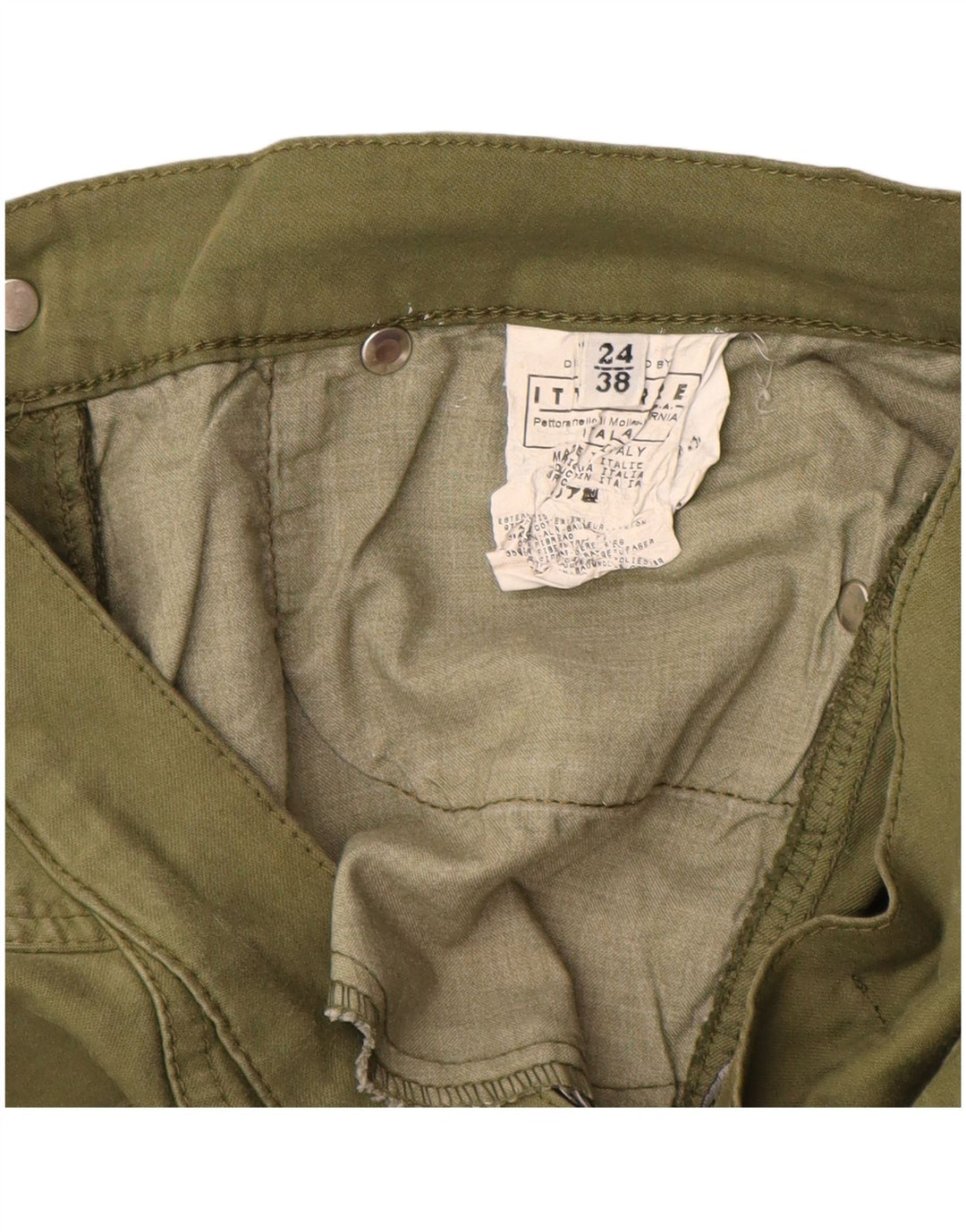 Pantaloncini cargo da donna Versace IT 38 XS W24 cotone kaki