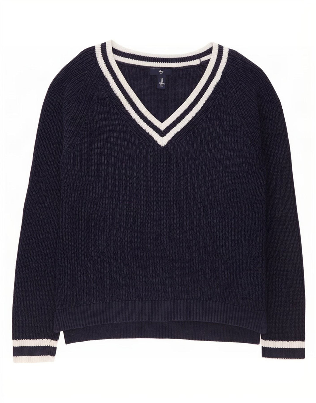 Maglione maglione con scollo a V da donna Gap UK 10 piccolo blu navy
