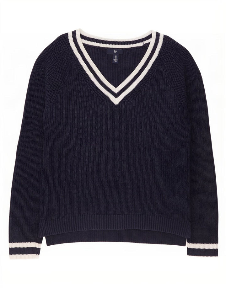 Maglione maglione con scollo a V da donna Gap UK 10 piccolo blu navy
