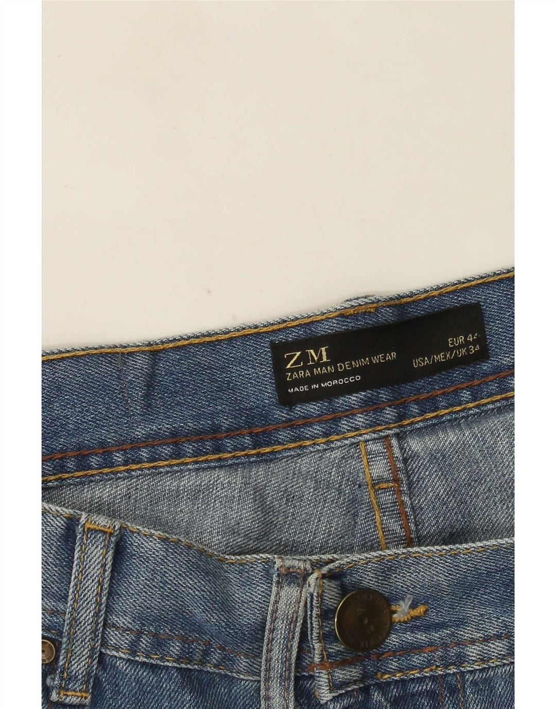 Jeans dritti da uomo Zara EU 34 Large W34 L31 Blu