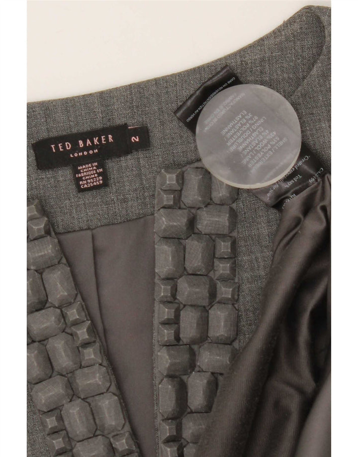 Ted Baker Abito tubino senza maniche da donna taglia 2 piccolo poliestere grigio