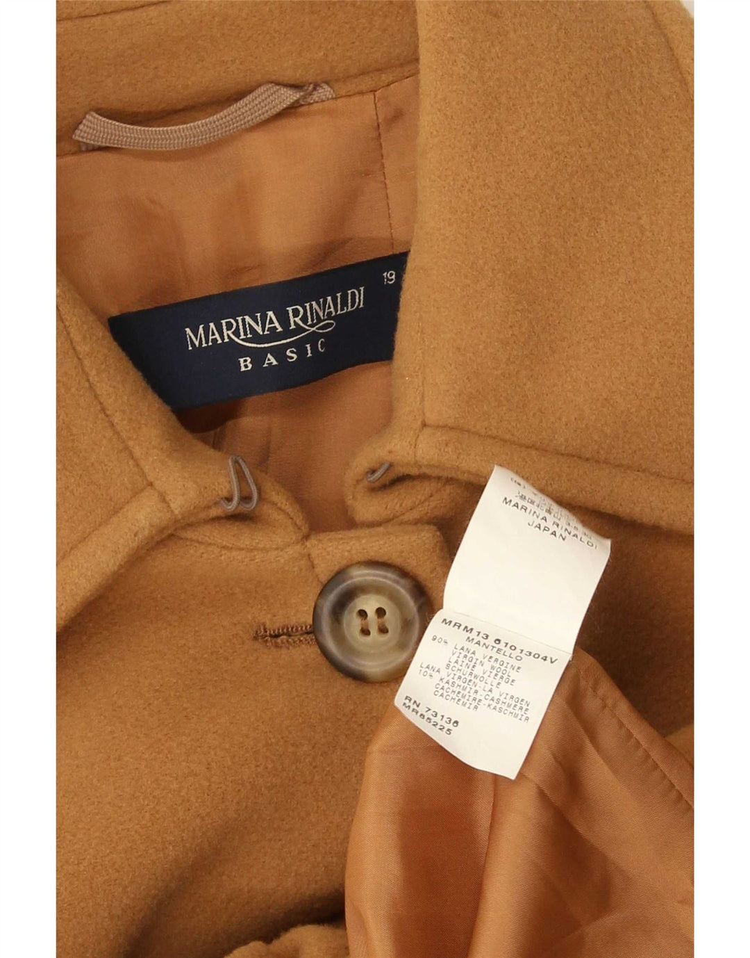 Soprabito oversize da donna Marina Rinaldi taglia 19 piccolo in lana vergine marrone