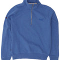 Felpa da uomo con collo con zip Superdry, maglione piccolo in cotone blu