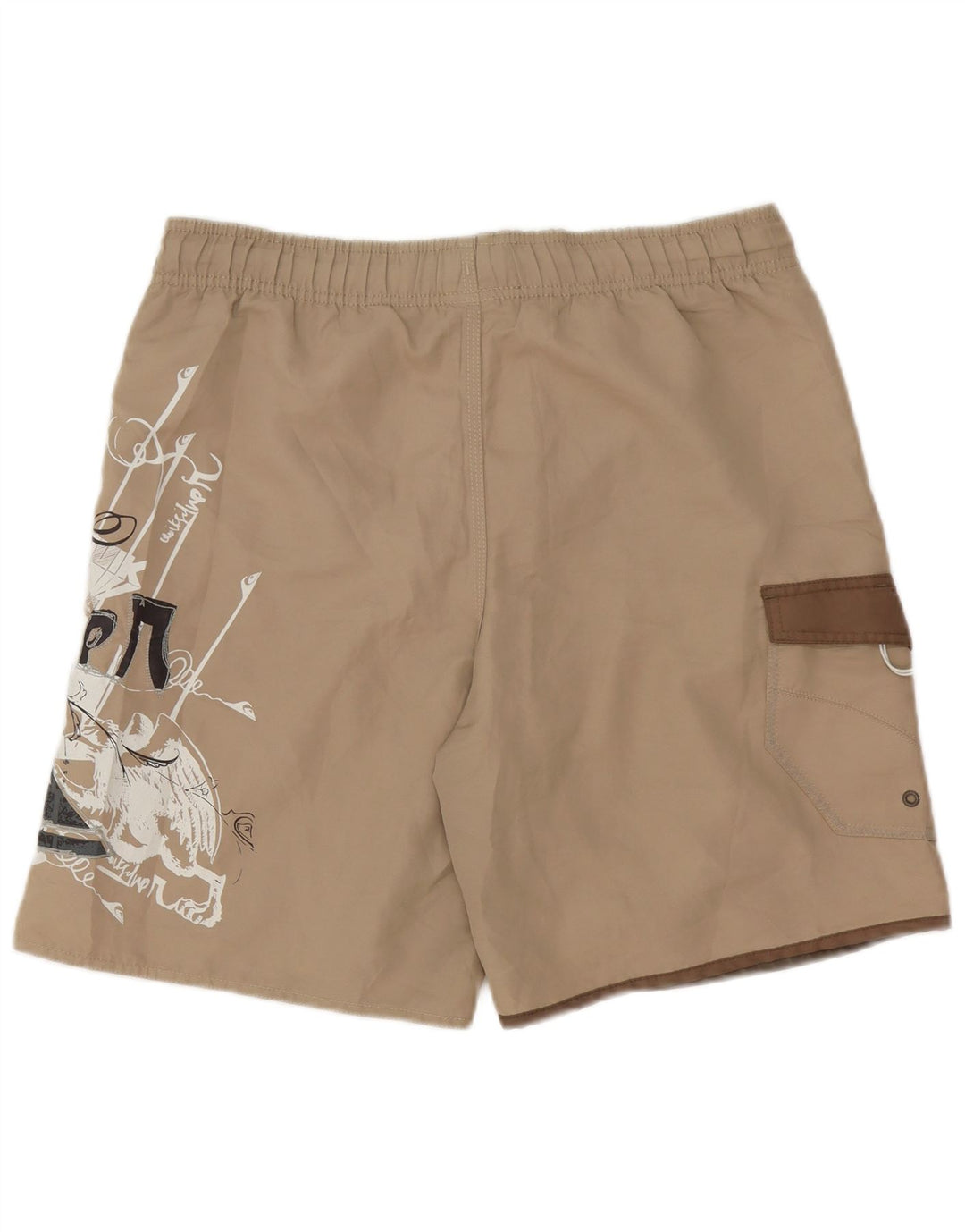 Pantaloncini da bagno grafici da uomo Quiksilver piccoli in poliestere beige