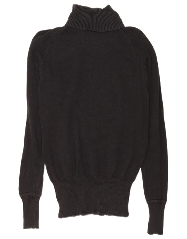 Maglione maglione a collo alto da donna Zara UK 14 cotone blu navy medio