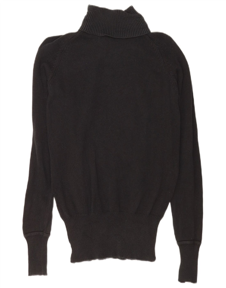 Maglione maglione a collo alto da donna Zara UK 14 cotone blu navy medio