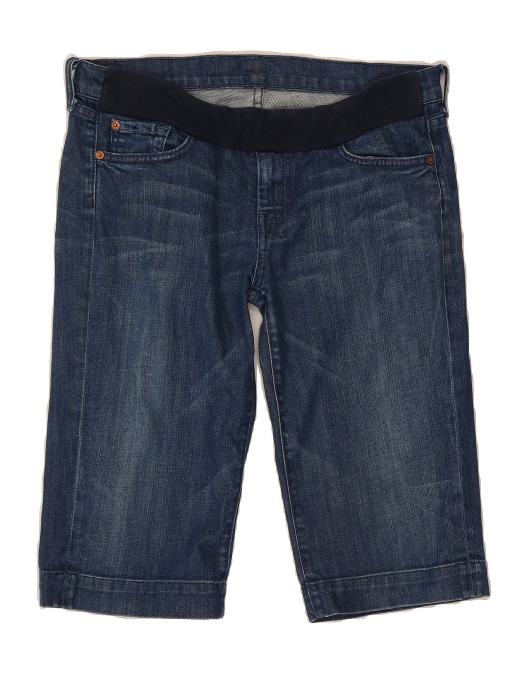 7 FOR ALL MANKIND Womens Bermuda Denim Shorts W29 Medium Blue Cotton Vintage 7 For All Mankind and Second-Hand 7 For All Mankind from Messina Hembry 