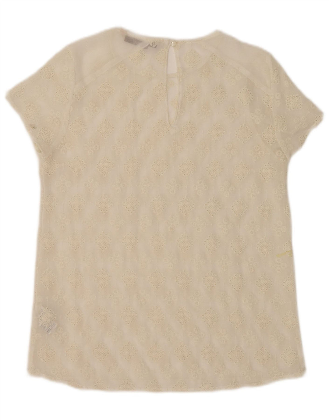 Top trasparente da donna Zara UK 10 piccolo poliestere floreale bianco sporco