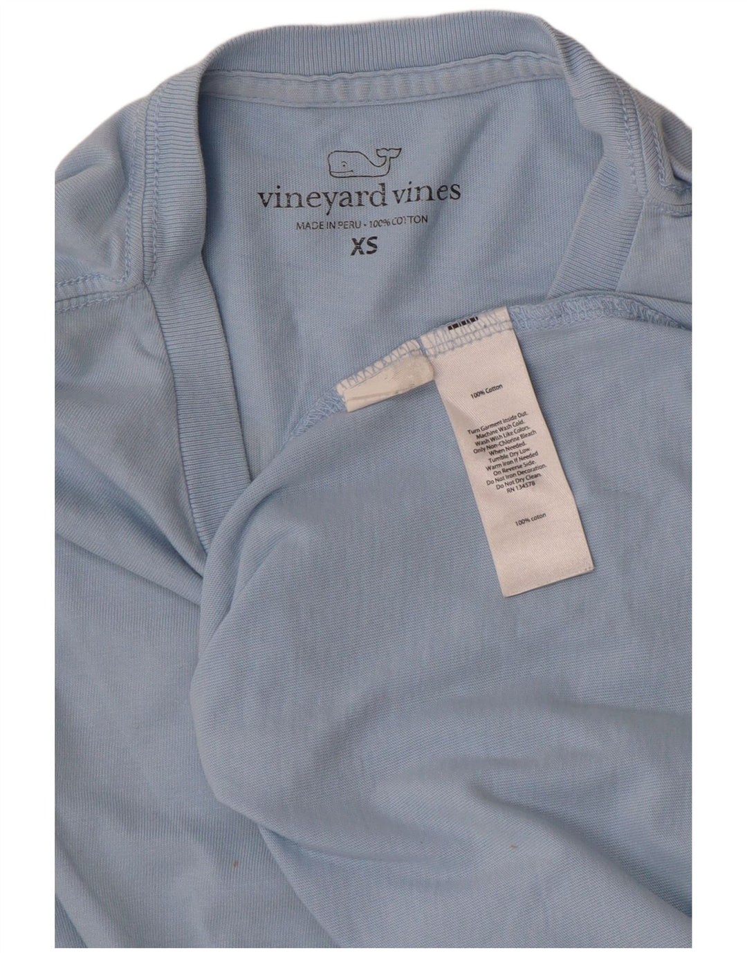 VINEYARD VINES Top grafico da uomo a maniche lunghe XS in cotone blu