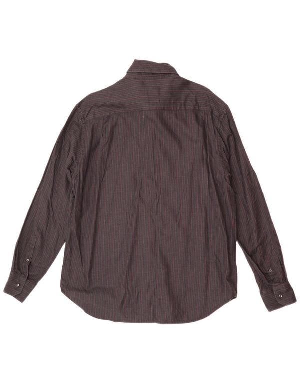 Camicia Trussardi Uomo Taglia 44 17 1/2 XL Classica a Righe Blu Navy