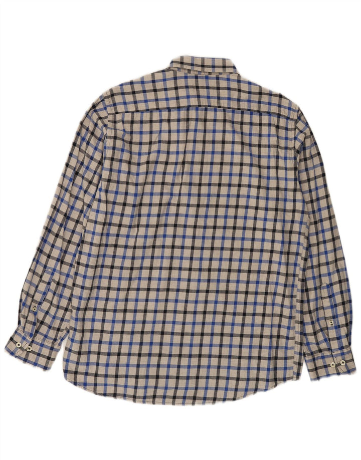 CARRERA Camicia da uomo in flanella vestibilità regolare in cotone a quadri blu grandi