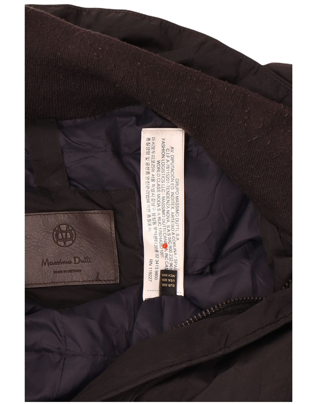 Cappotto imbottito da uomo Massimo Dutti UK 44 2XL Poliestere nero