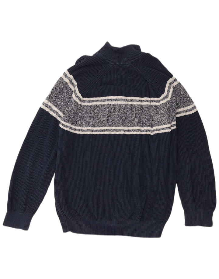 Maglione da uomo Marks & Spencer con bottoni e collo 2XL Blu navy a blocchi di colore