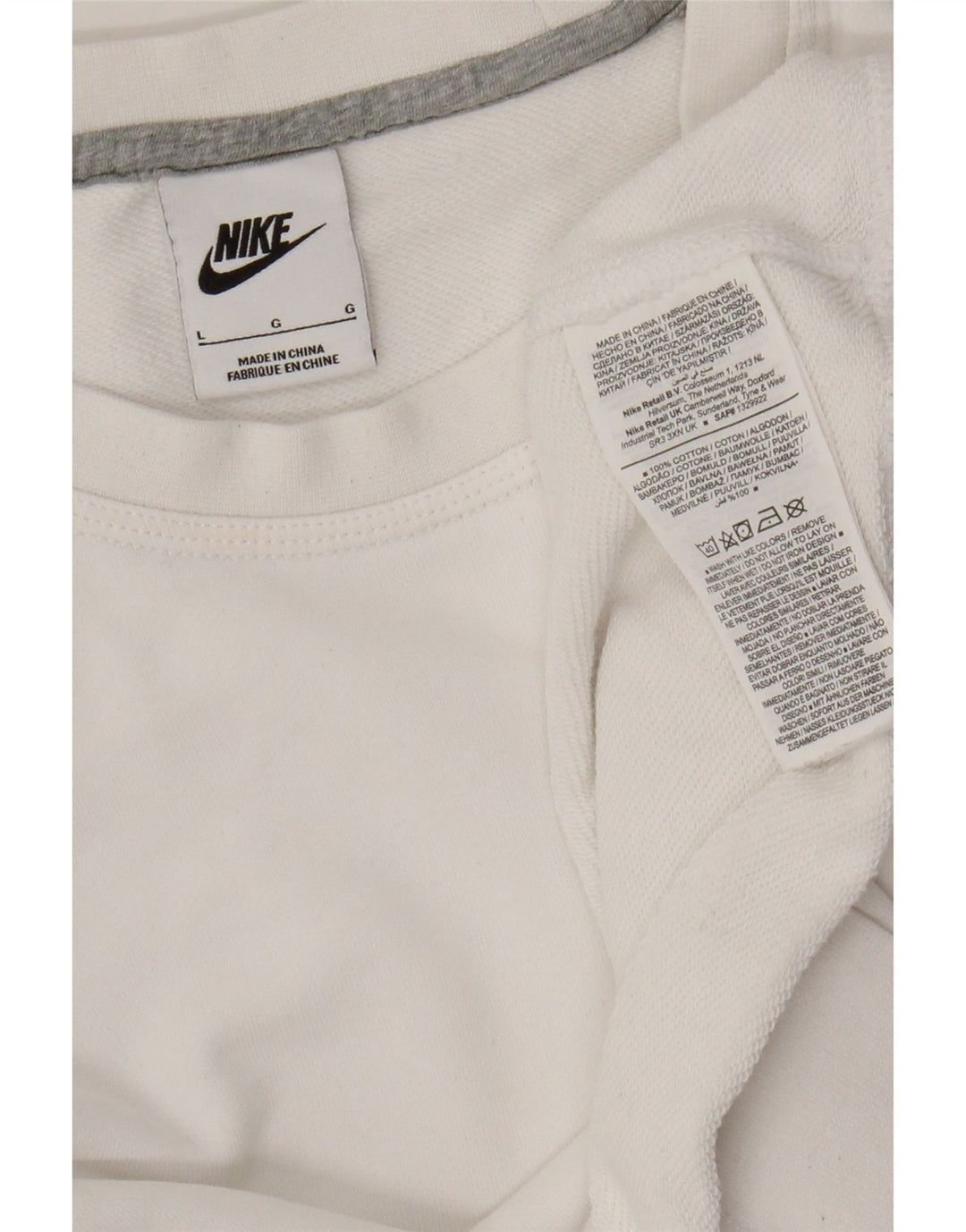 Felpa da donna Nike Jumper UK 16 grande cotone bianco