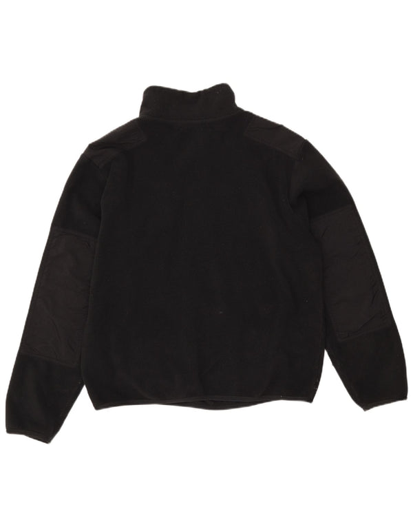 Maglione in pile da donna Nike con collo corto e zip UK 10 piccolo poliestere nero