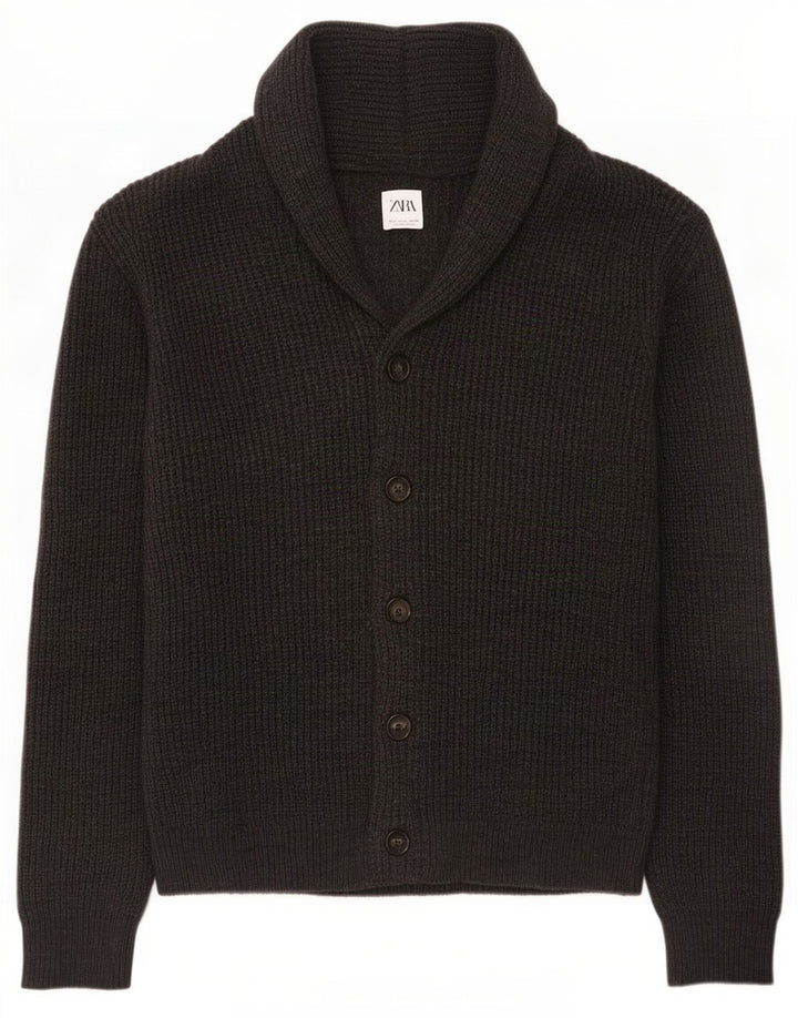 Maglione cardigan da uomo Zara grande grigio