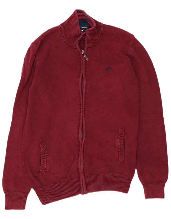 Crew Clothing Maglione cardigan da uomo in cotone bordeaux medio
