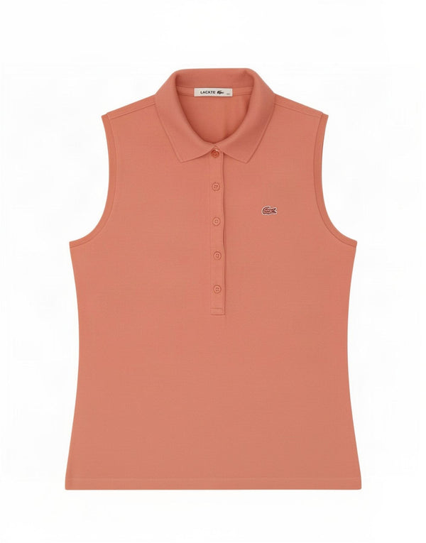 Polo senza maniche da donna Lacoste EU 40 cotone rosa medio