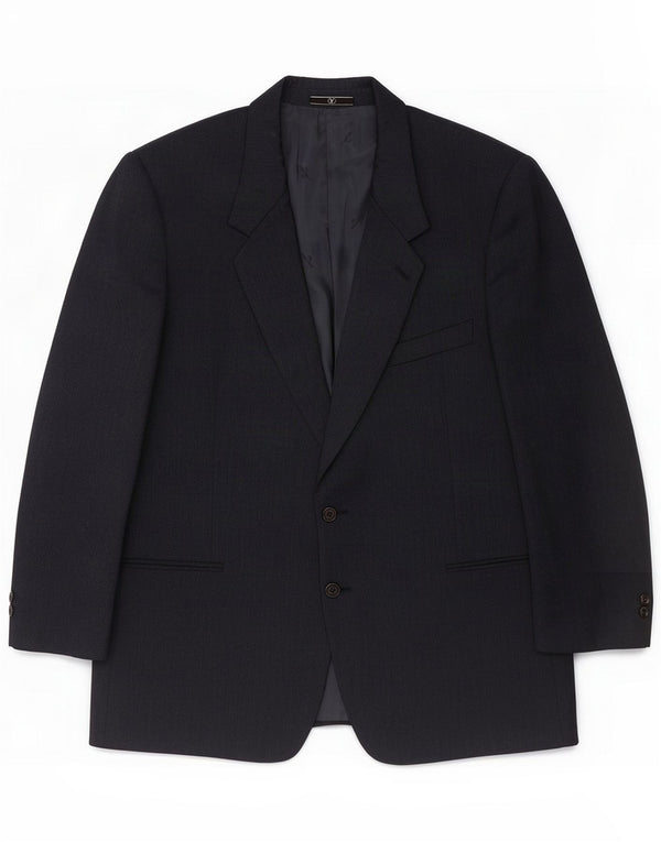 Valentino Giacca blazer da uomo a 2 bottoni IT 56 3XL Lana vergine blu navy