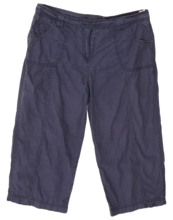 Pantaloni Capri da donna Marks & Spencer UK 16 Large W34 L20 Cotone blu navy