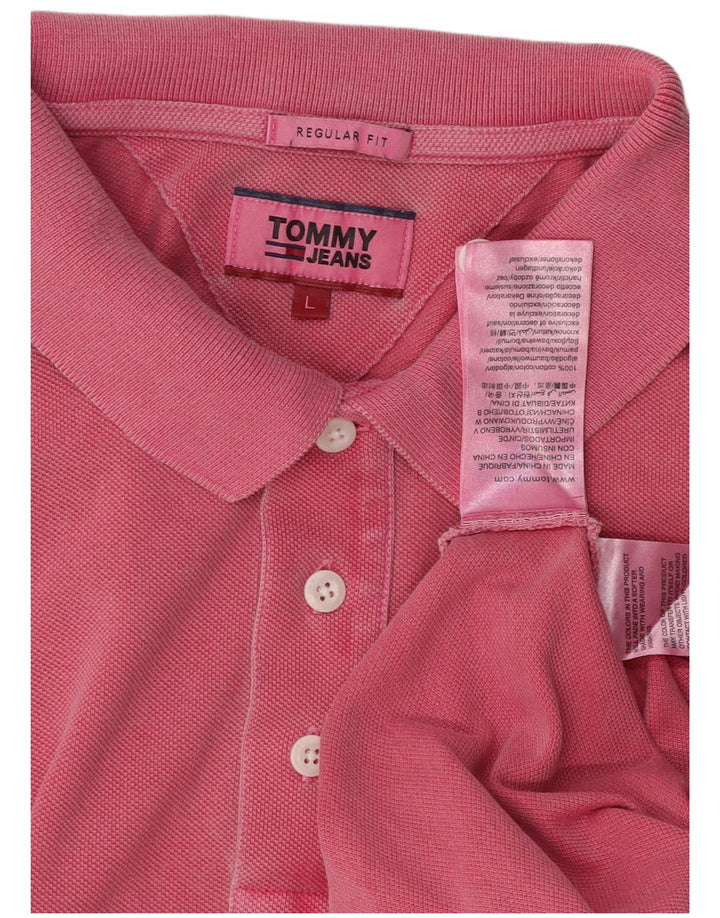 TOMMY HILFIGER Polo da uomo vestibilità regolare grande cotone rosa