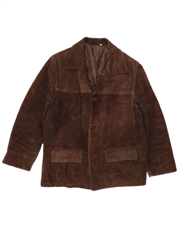 Giacca vintage in pelle scamosciata da uomo UK 38 Marrone medio