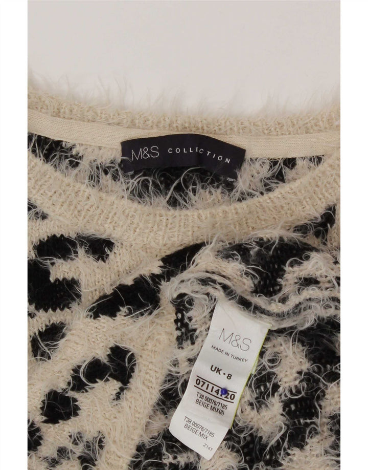 Maglione maglione girocollo da donna Marks & Spencer UK 8 piccolo Beige