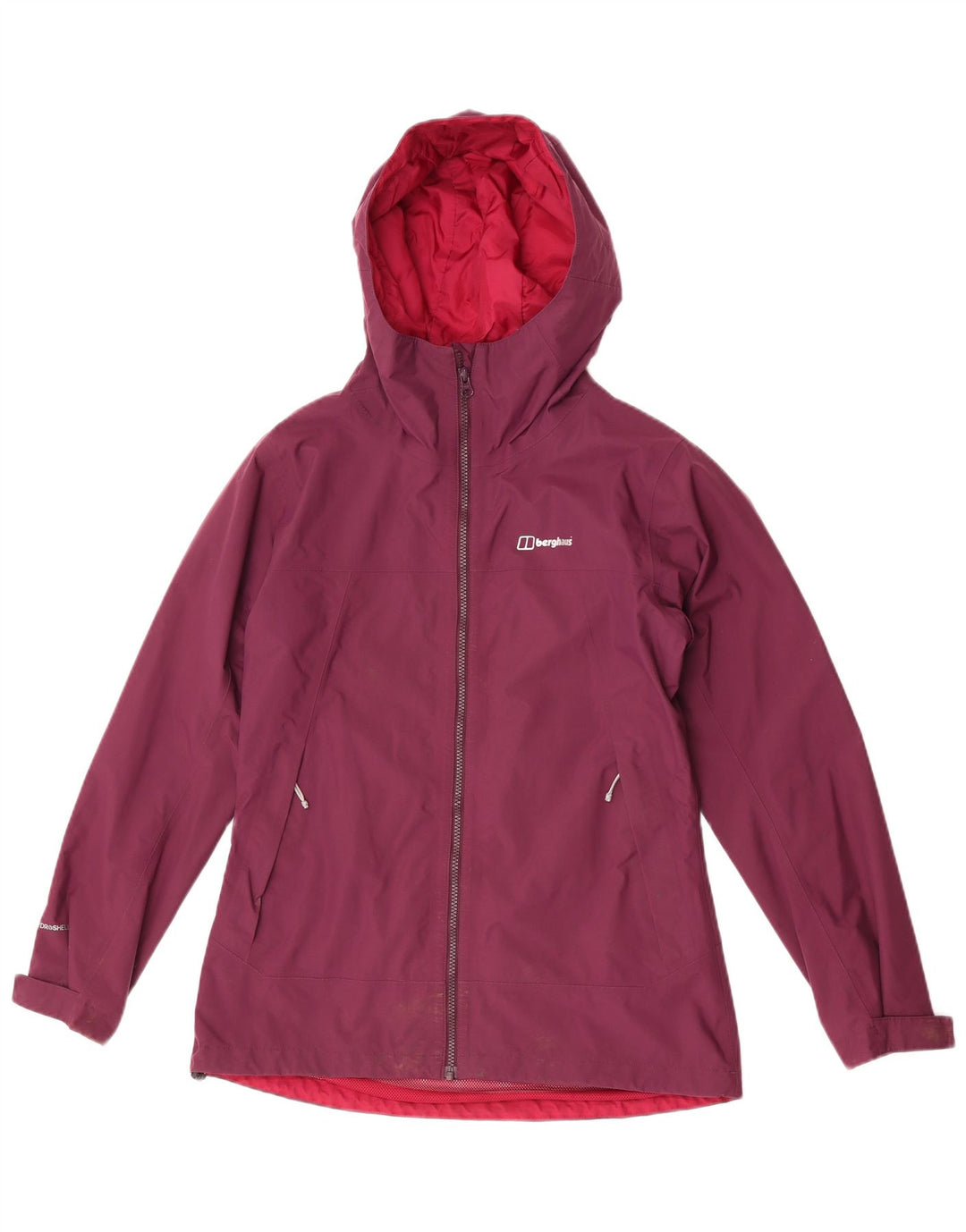 Giacca antipioggia da donna con cappuccio Berghaus UK 12 medio bordeaux in poliammide