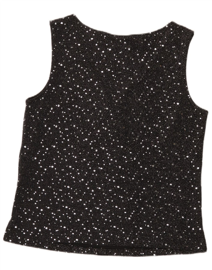 Camicetta senza maniche da donna Wallis UK 14 Nylon maculato nero medio