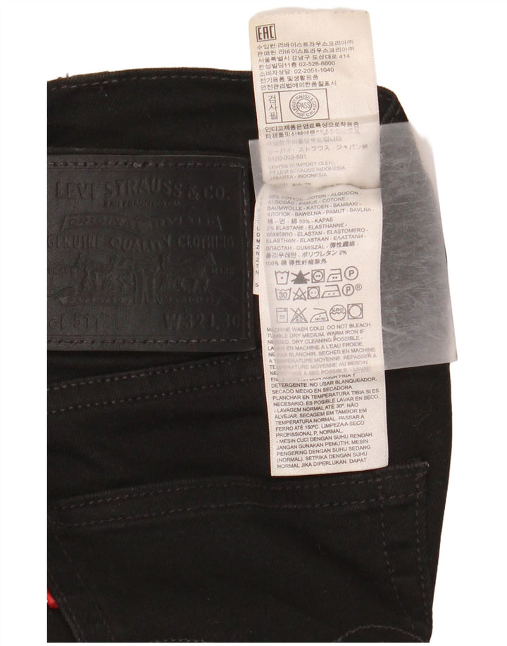 LEVI'S Jeans 511 slim da uomo W32 L30 cotone nero