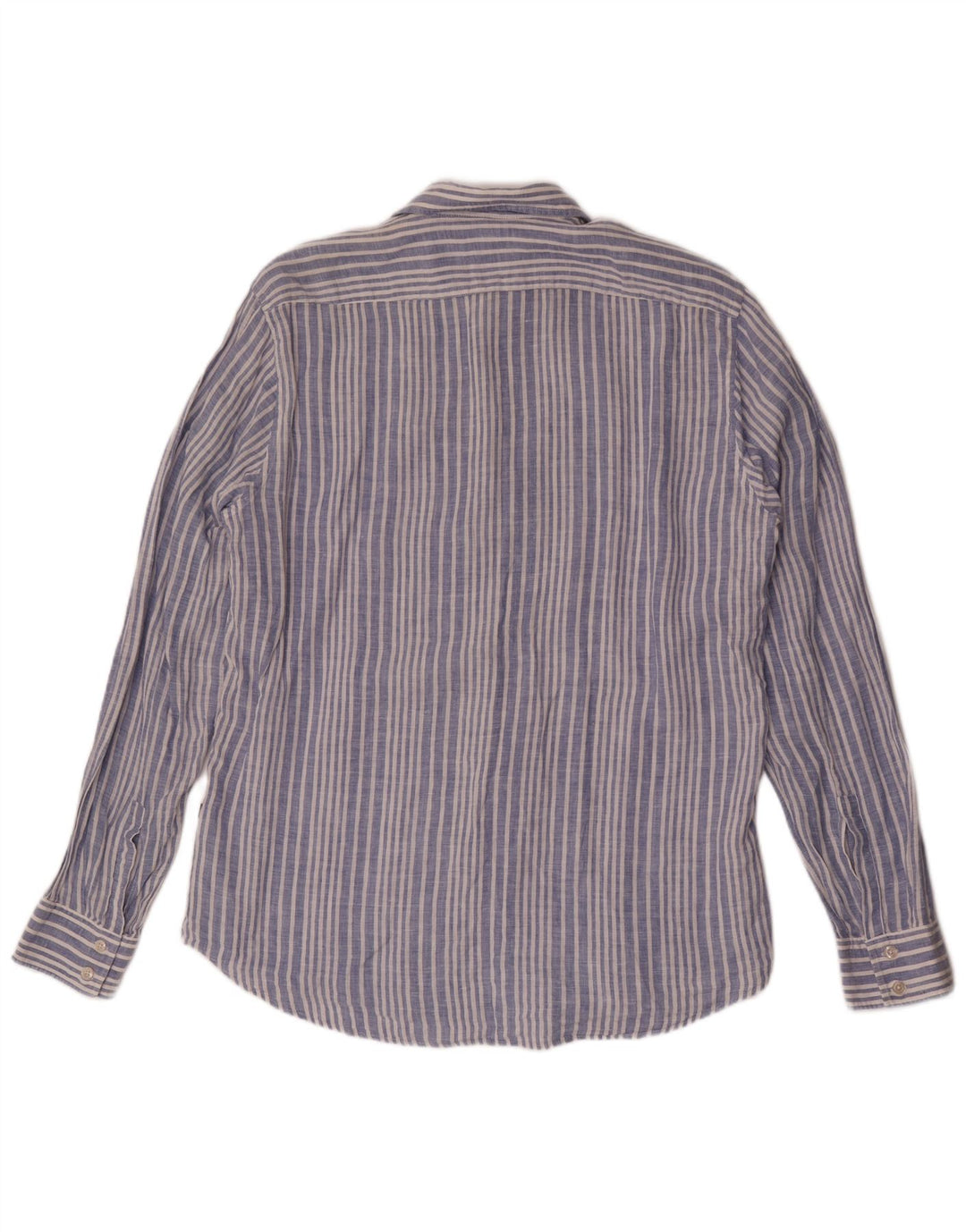 Camicia da uomo Hugo Boss grande lino gessato blu